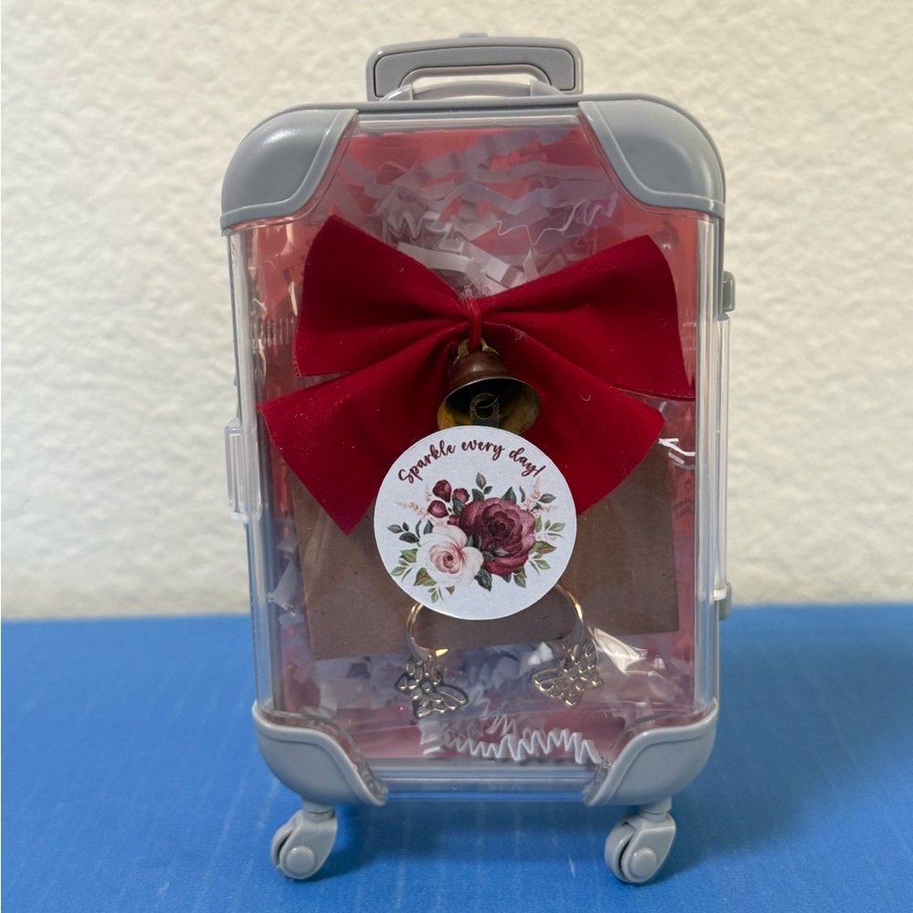 Sparkle Every Day Mini Suitcase with Butterfly Earrings